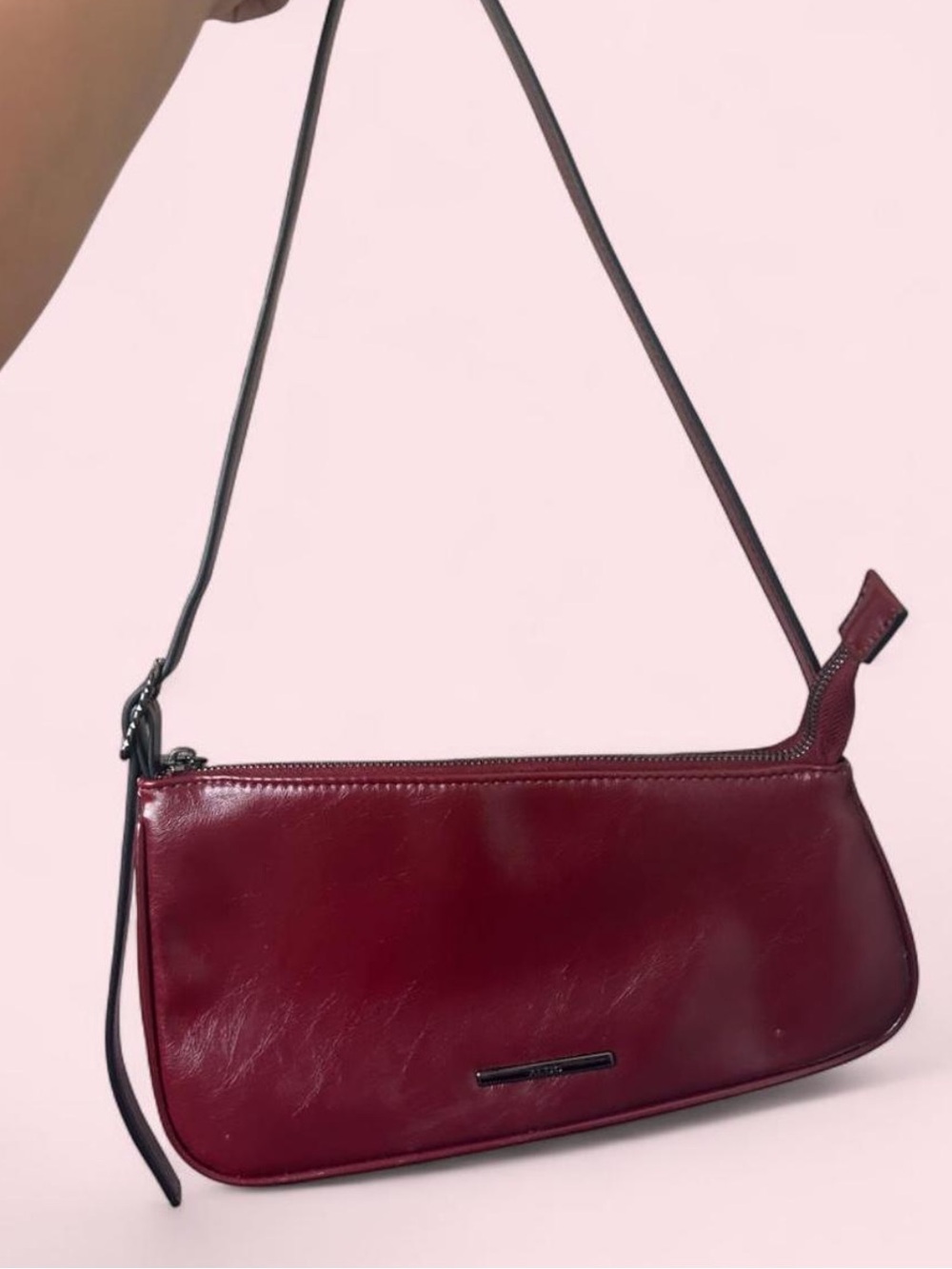 Aldo Deep Wine Leather Shoulder Bag